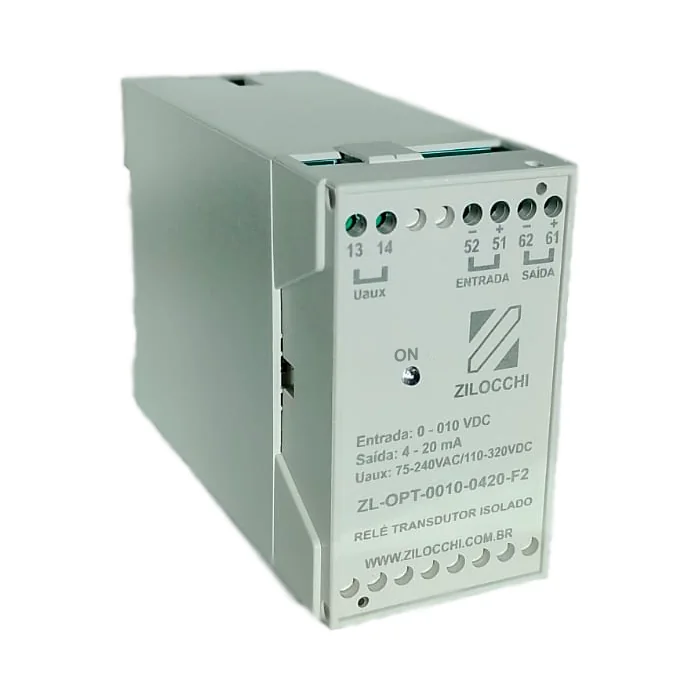 Relé transdutor analógico isolado ZL-OPT-0010-0420-F2